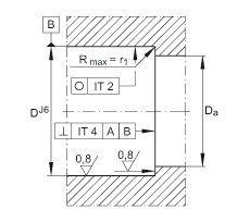 推力角接觸球軸承 7603020-2RS-TVP, 單向，接觸角 a = 60°，限制公差，兩側唇密封