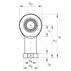 桿端軸承 GIL6-DO, 根據 DIN ISO 12 240-4 標準，帶左旋內螺紋，需維護
