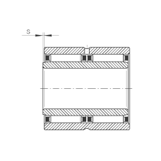 滾針軸承 NAO25X42X32-ZW-ASR1, 無擋邊，雙列