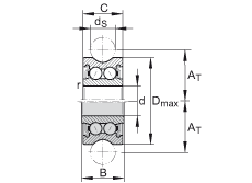 外徑帶修形的滾輪 LFR50/5-4-2Z, 定位滾輪，雙列，兩側間隙密封
