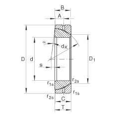 角接觸關節軸承 GE40-SX, 根據 DIN ISO 12 240-2 標準，需維護