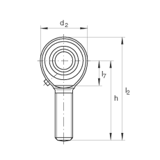桿端軸承 GAKR30-PB, 根據 DIN ISO 12 240-4 標準，帶右旋外螺紋，需維護