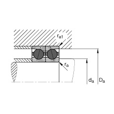 主軸軸承 HCB7001-C-T-P4S, 調節，成對或單元安裝，接觸角 α = 15°，陶瓷球，限制公差
