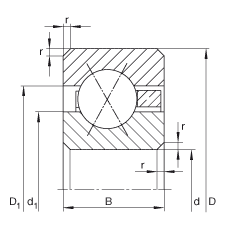薄截面軸承 CSXF060, 四點接觸球軸承，類型X，運行溫度 -54°C 到 +120°C